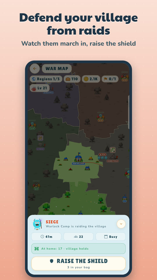 Raid card on the war map